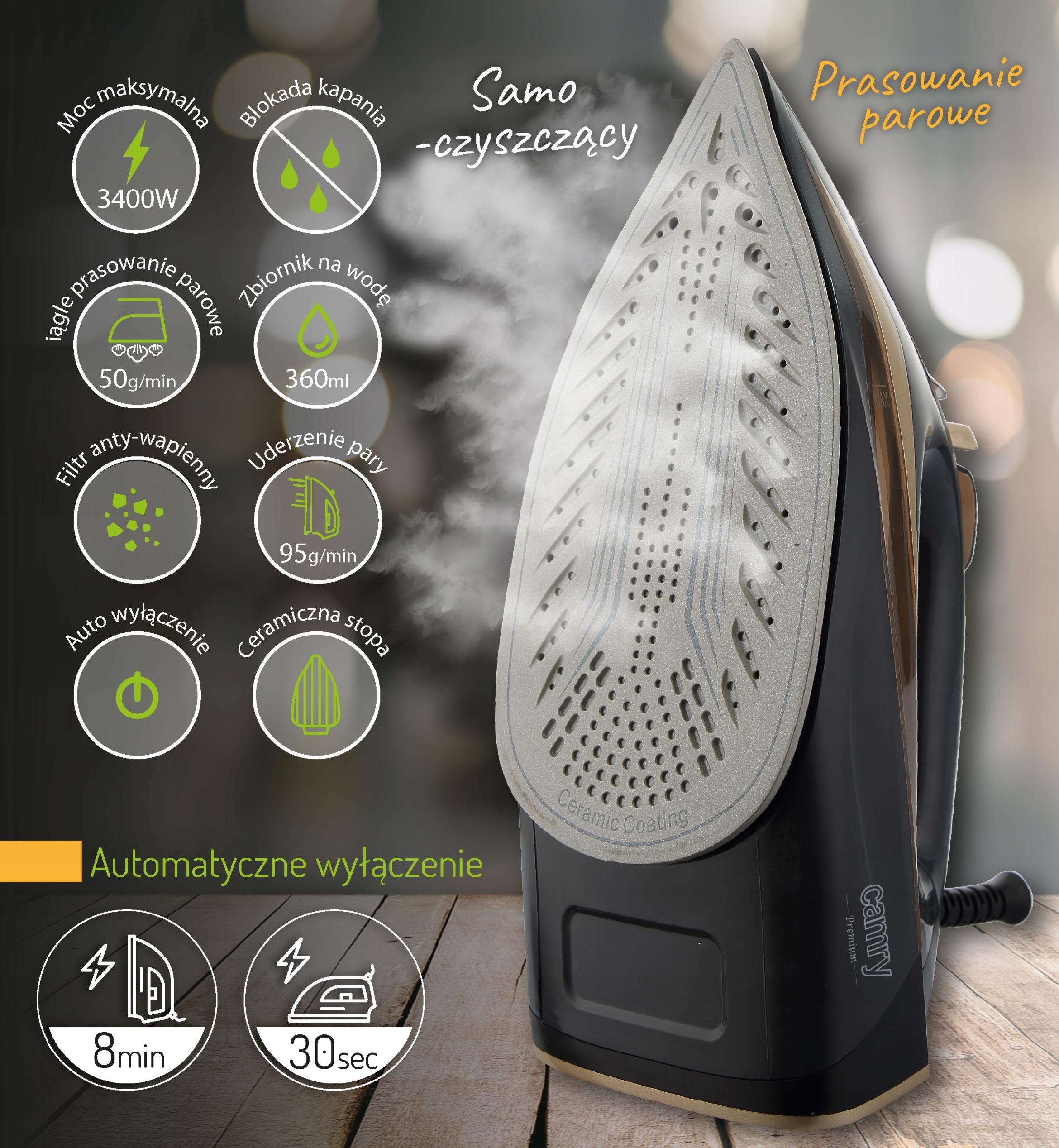 ŻELAZKO PAROWE 3400W STRAŻAK ANTI-CALC CR5036