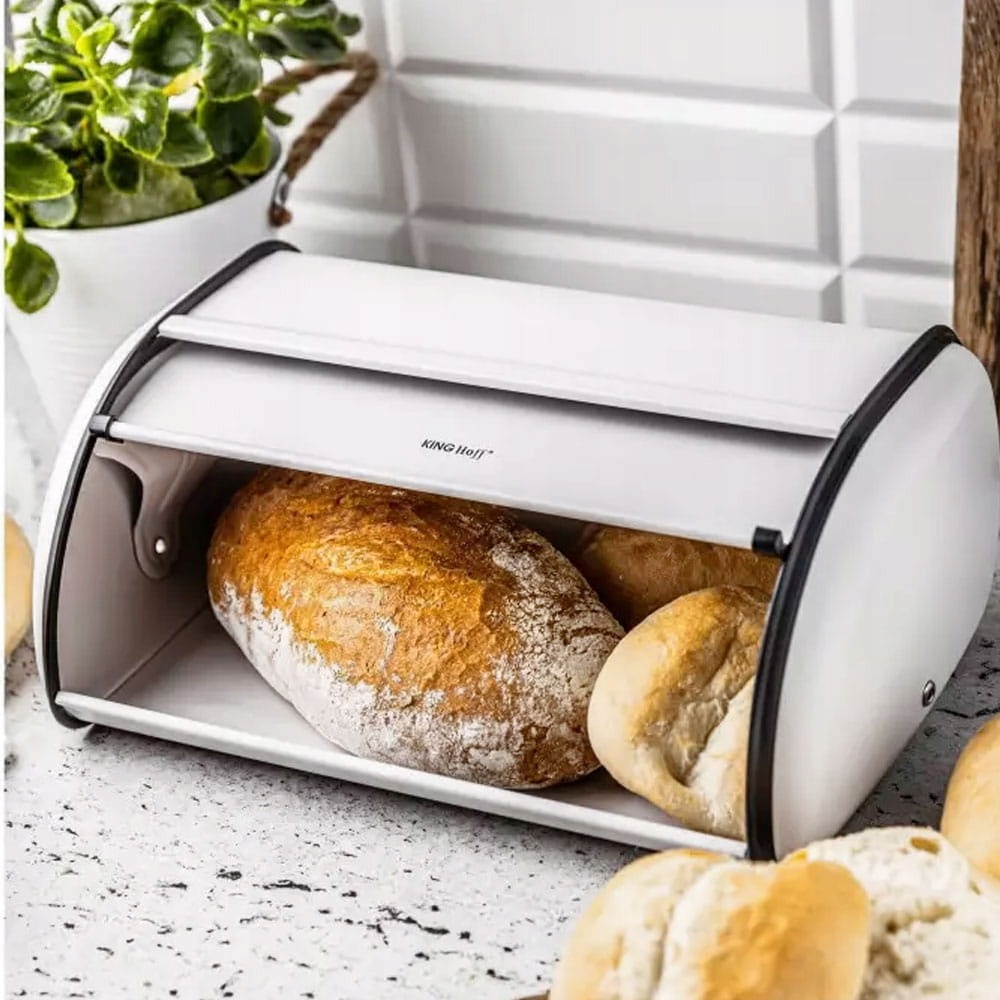 CHLEBAK POJEMNIK NA PIECZYWO STALOWY biały