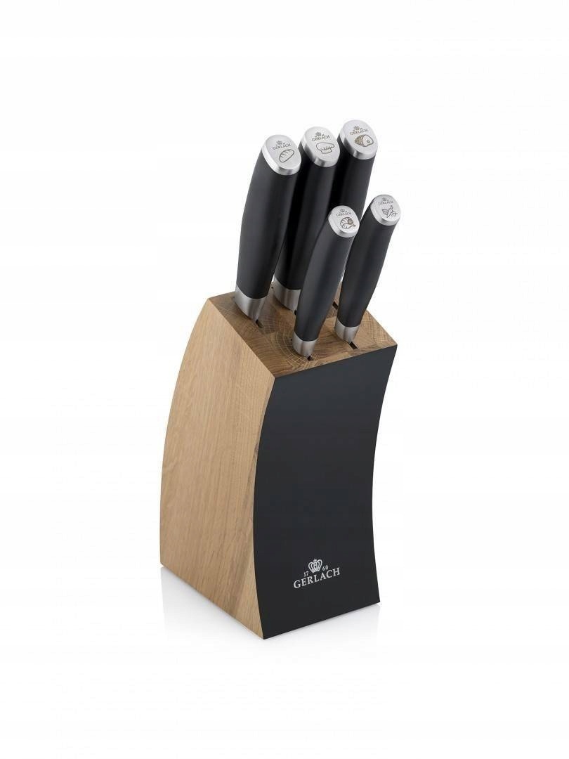 Komplet noży w bloku Gerlach Deco Black 5 szt. 991