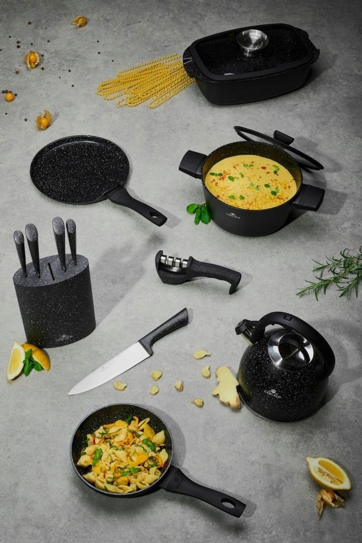 Patelnia Gerlach Granitex 28cm 4warstwowe dno BLAC