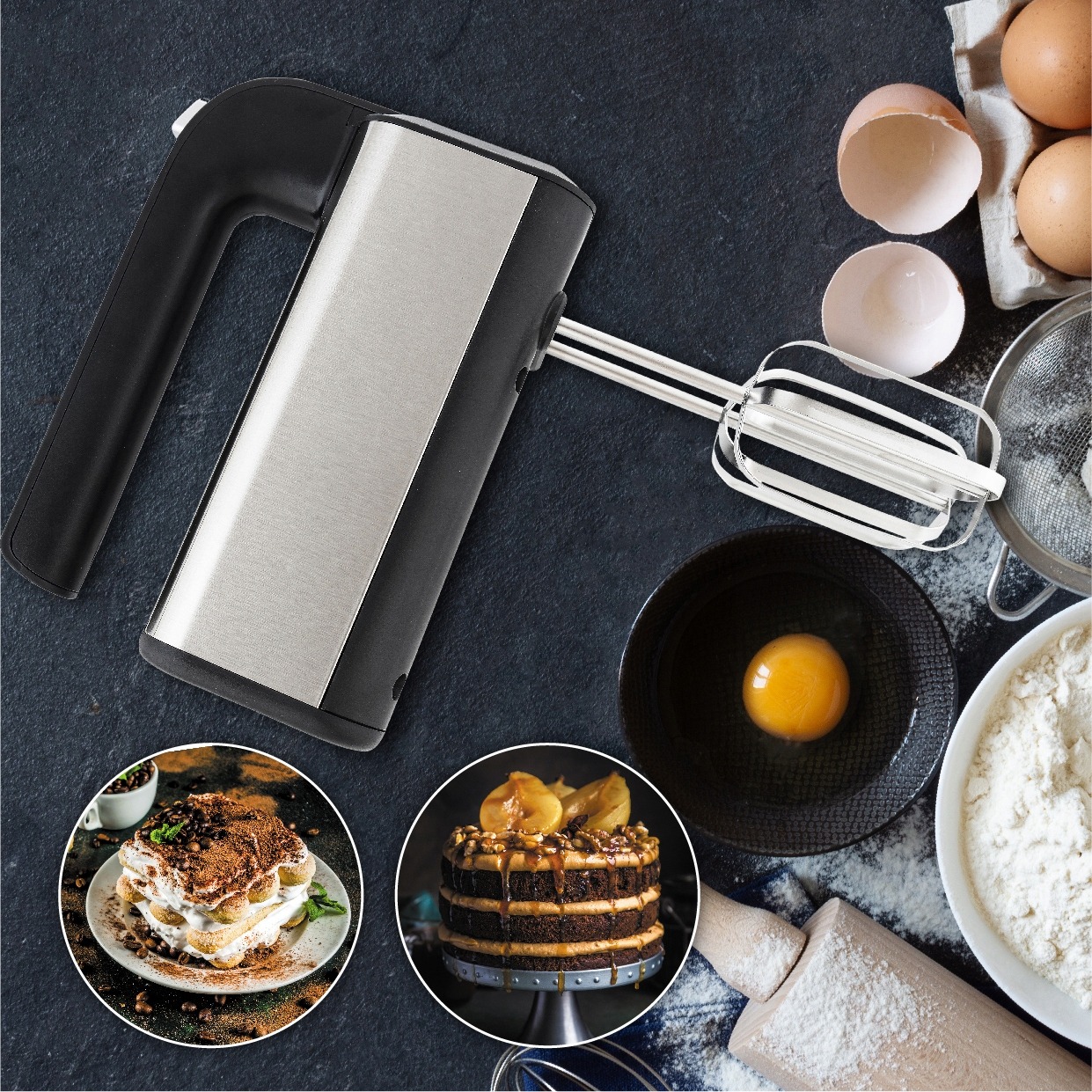 MIKSER RĘCZNY MOCNY ROBOT KUCHENNY TURBO 5 BIEGÓW