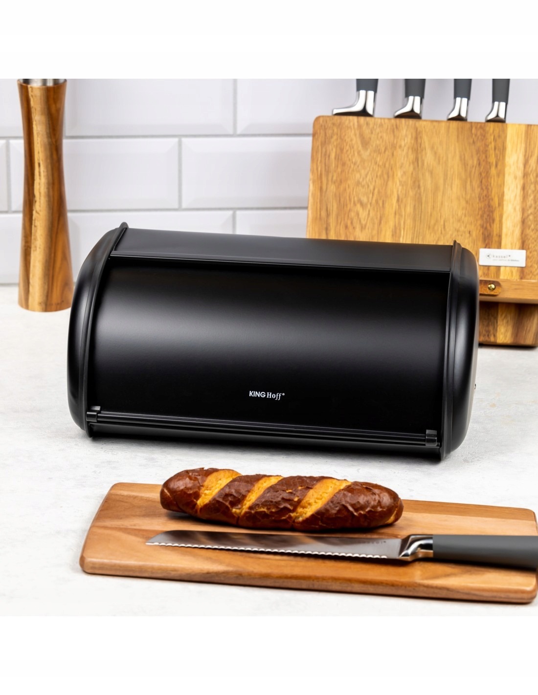 CHLEBAK POJEMNIK NA PIECZYWO STALOWY CZARNY