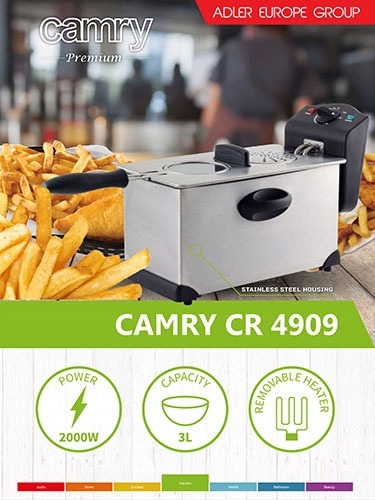 CAMRY Frytownica INOX 3L CR4909 2000W