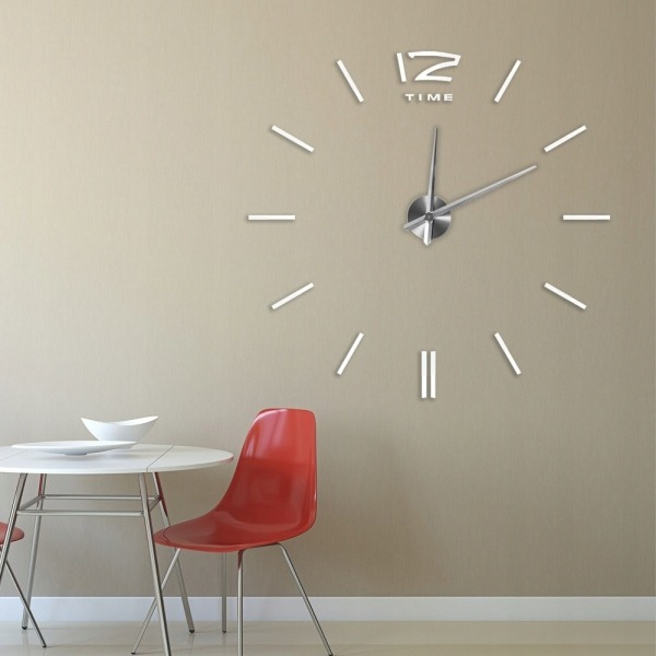 Zegar ścienny NOWOCZESNY DESIGN naklejany na ścianę 130cm 3D DUŻY DIY