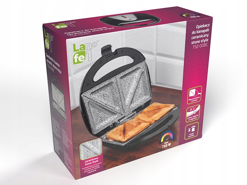 Opiekacz Lafe LAFE TSZ008C czarny 750,00 W