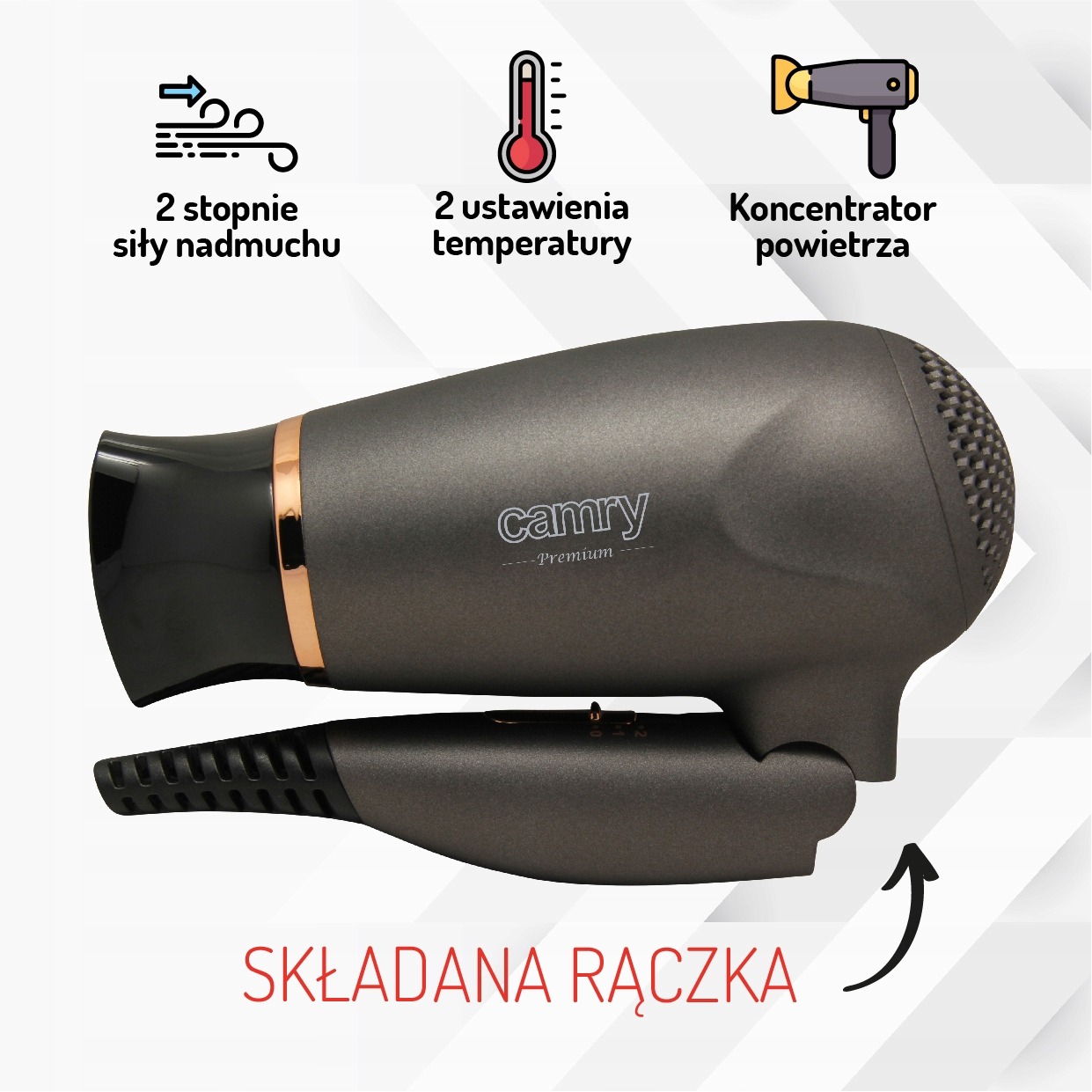 SUSZARKA DO WŁOSÓW MAŁA LEKKA TURYSTYCZNA SKŁADANA