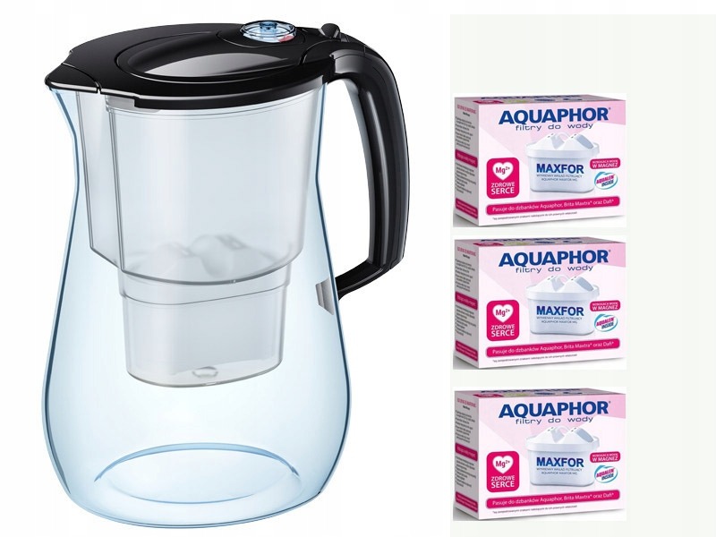 DZBANEK AQUAPHOR ONYX 2 KOLORY -4,2L + 3 WKŁADY MG