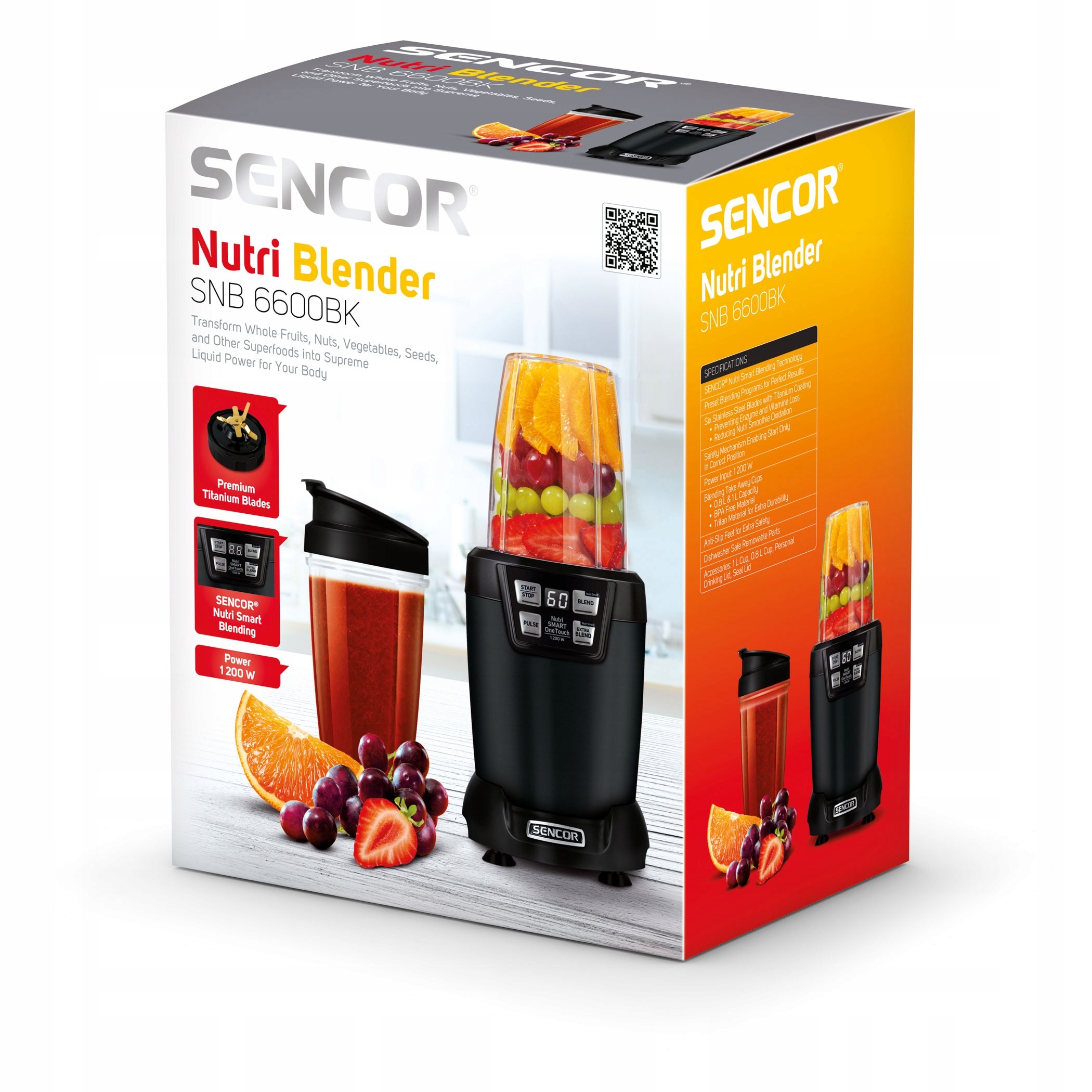 Blender Smoothie Sencor SNB6600BK 1200 W