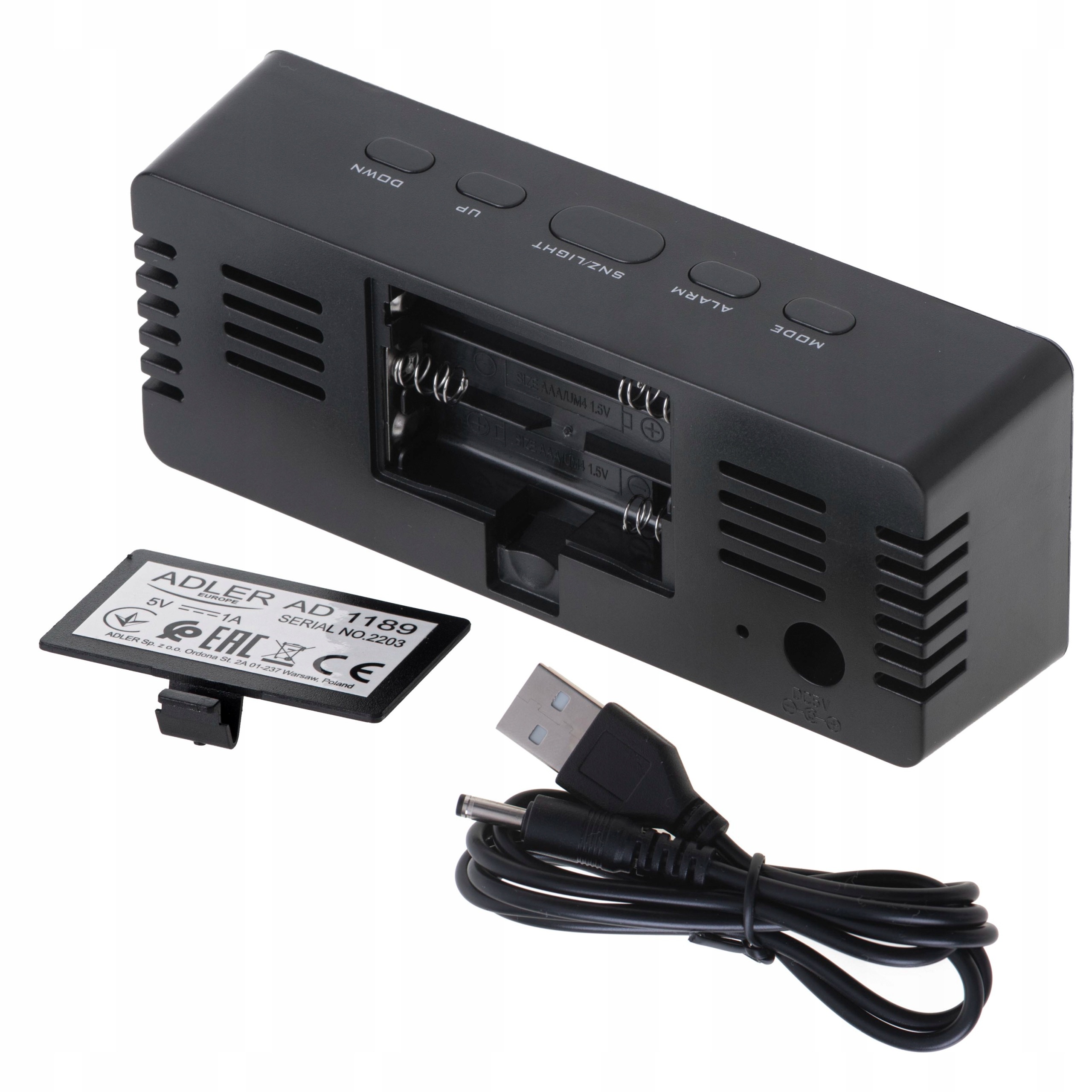 ZEGAR BUDZIK ELEKTRONICZNY TERMOMETR 1189 2kolory
