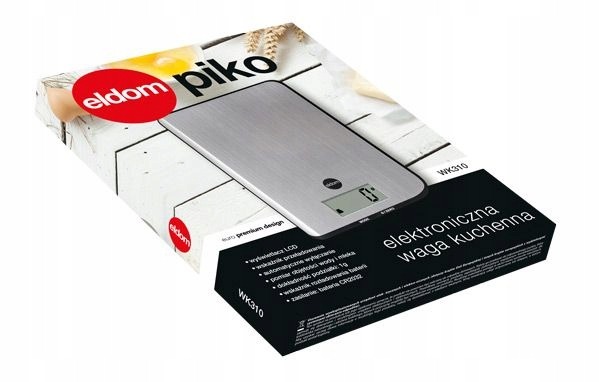 ELEKTRONICZNA WAGA KUCHENNA ELDOM WK310 srebrna 5kg