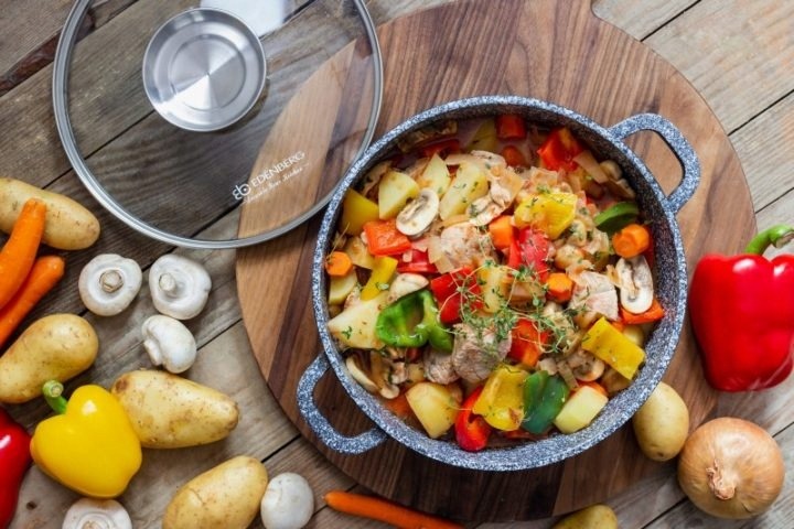 Garnek marmurowy z pokrywką 3.3L indukcja GAZ