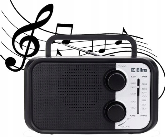 RADIO KUCHENNE RETRO SIECIOWE NA BATERIE CZARNE