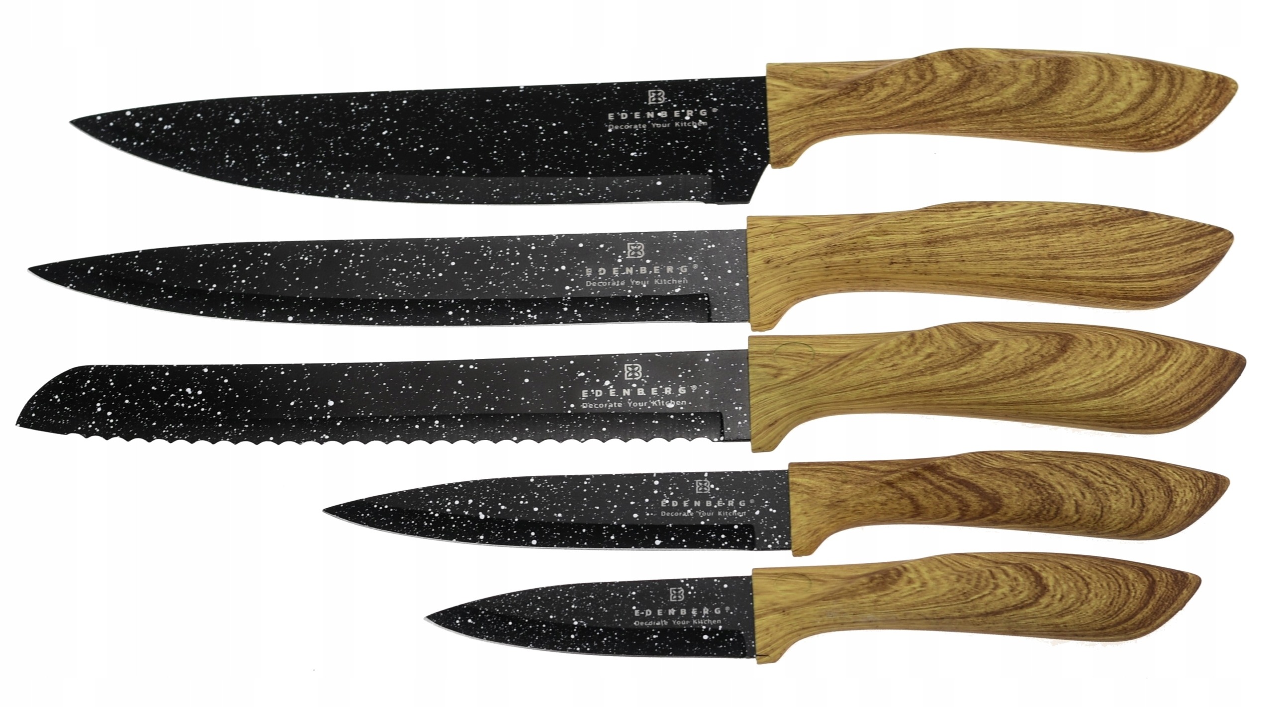 Komplet noży z listwą magnetyczną Edenberg eb 5 szt.