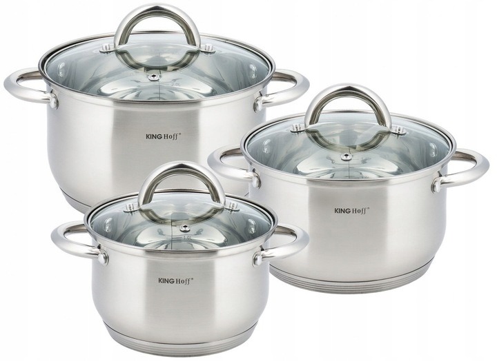 Garnki stalowe KingHoff KH4450 zestaw indukcja