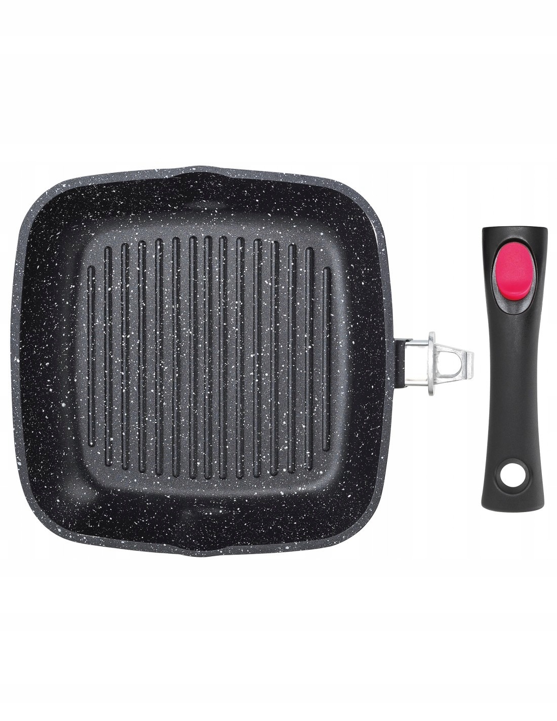 Patelnia Grillowa KAMIENNA z Pokrywką 24 INDUKCJA