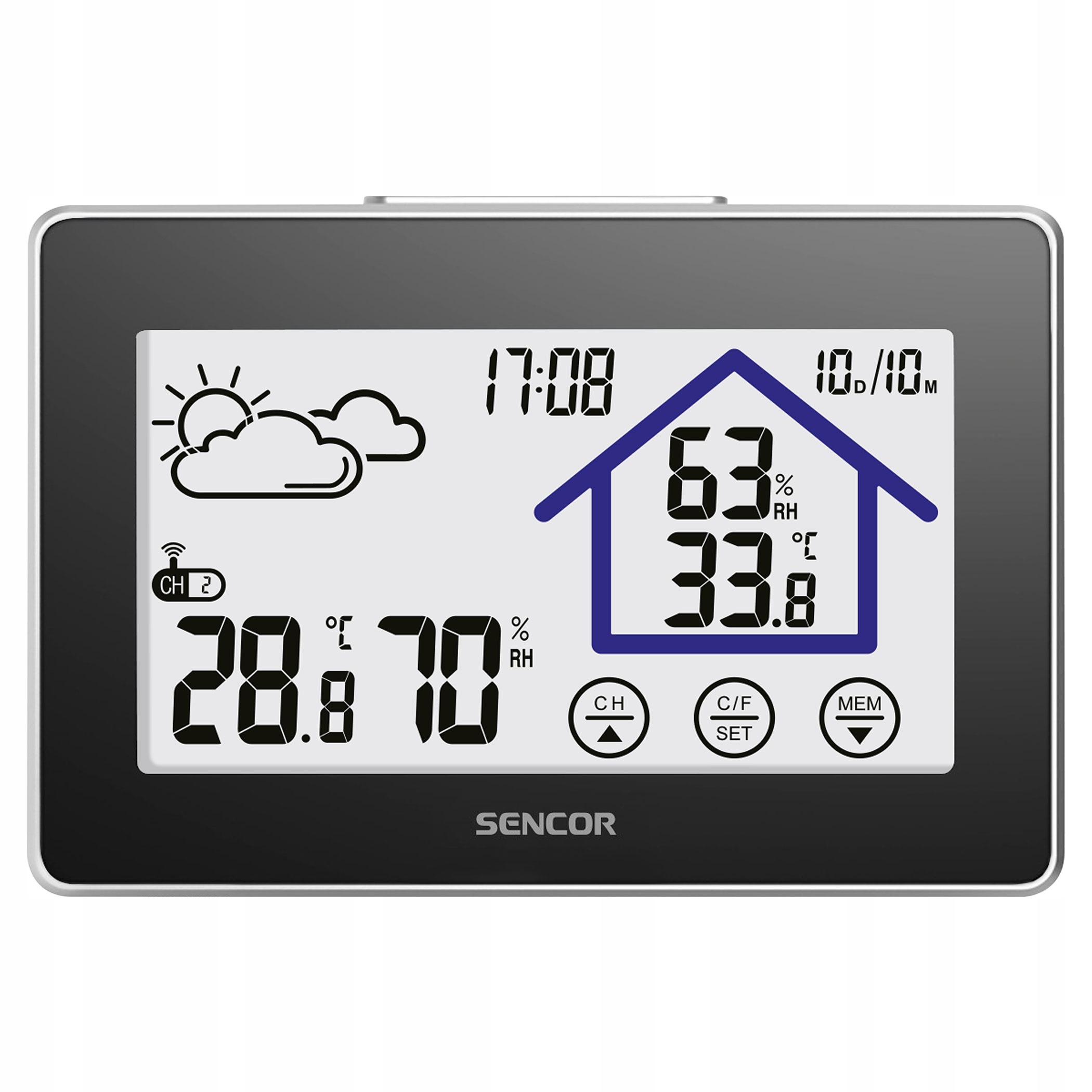 Stacja pogodowa CZUJNIK SWS2999 zegar prognoza LCD