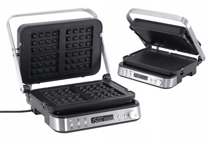 GRILL ELEKTRYCZNY 2000W + GOFROWNICA GRS901