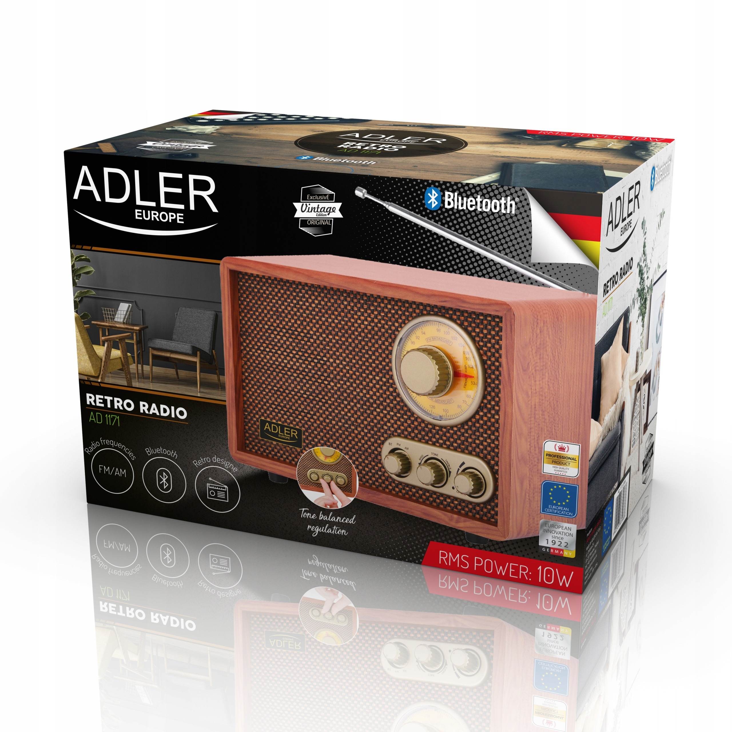 RADIO KUCHENNE RETRO BLUETOOTH FM/AM REGUL. AD1171