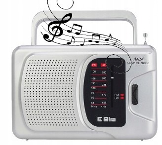RADIO KUCHENNE RETRO SIECIOWE NA BATERIE SREBRNY